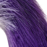 Серебристая металлическая анальная втулка с фиолетово-белым хвостом - размер S купить в секс шопе