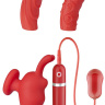 Красная вибропуля с 3 мягкими насадками NEON SWEET PASSION 10FUNC. VIBRATOR KIT купить в секс шопе