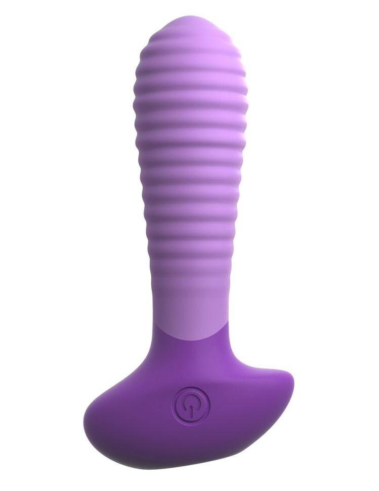Сиреневый анальный вибратор с рёбрышками Petite Tease-Her - 11,9 см. купить в секс шопе