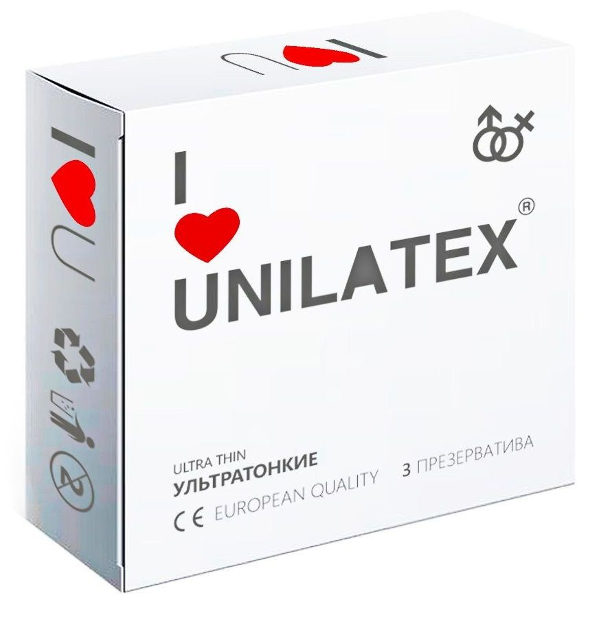 Ультратонкие презервативы Unilatex Ultra Thin - 3 шт. купить в секс шопе
