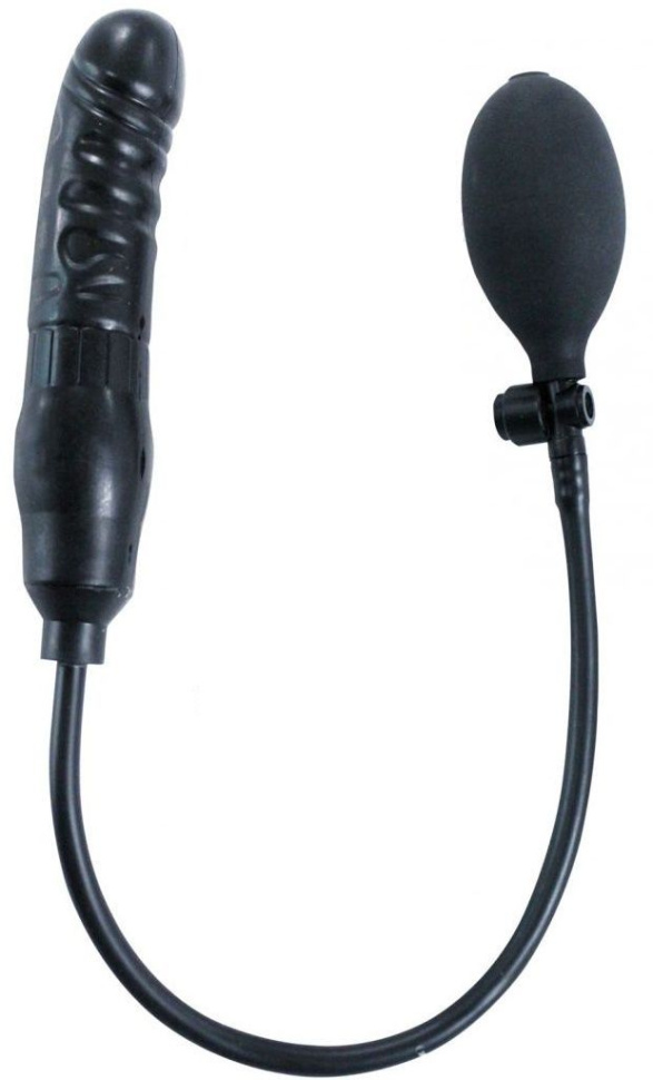 Черный фаллоимитатор с грушей Pump Up Dong - 17 см. купить в секс шопе