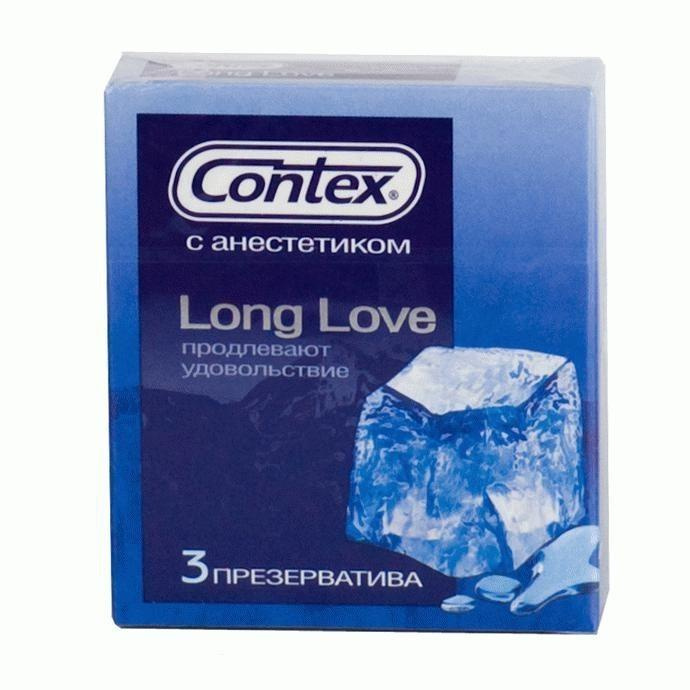 Презервативы с продлевающей смазкой Contex Long Love - 3 шт. купить в секс шопе
