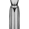 Восхитительный длинный полупрозрачный пеньюар с атласным поясом купить в секс шопе