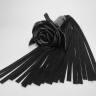 Черная замшевая плеть с розой в рукояти - 40 см. купить в секс шопе