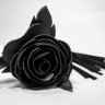 Черная замшевая плеть с розой в рукояти - 40 см. купить в секс шопе