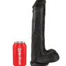 Чёрный фаллоимитатор на присоске 13  Cock with Balls - 35,6 см. купить в секс шопе