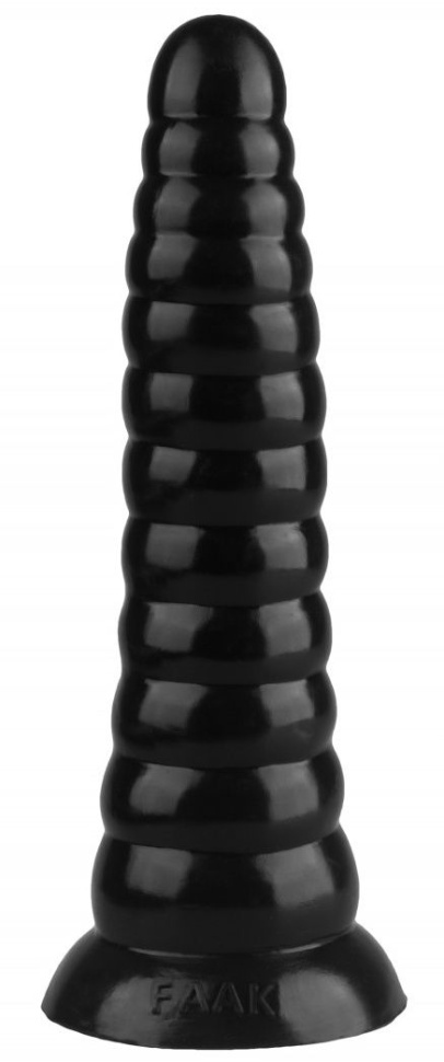 Черная коническая анальная втулка - 25 см. купить в секс шопе