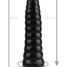 Черная коническая анальная втулка - 25 см. купить в секс шопе