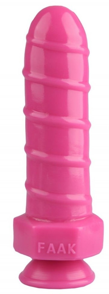 Розовая анальная втулка в виде болта - 21 см. купить в секс шопе