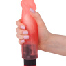 Розовый вибромассажер в виде фаллоса с венками - 18,5 см. купить в секс шопе