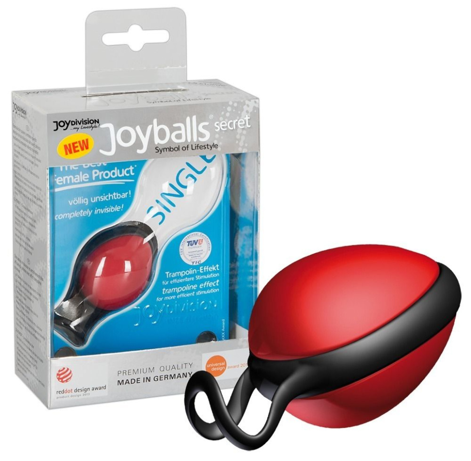 Красный вагинальный шарик со смещенным центром тяжести Joyballs Secret купить в секс шопе