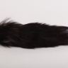 Силиконовая анальная пробка с длинным черным хвостом  Серебристая лиса  купить в секс шопе