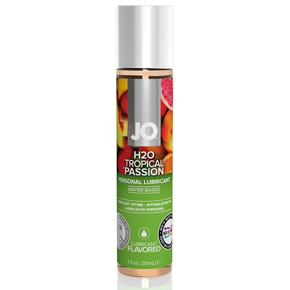 Смазка с ароматом тропических фруктов JO Flavored Tropical Passion - 30 мл. купить в секс шопе