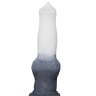 Бело-чёрный фаллоимитатор  Волк  - 25 см. купить в секс шопе