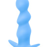 Голубая анальная пробка с вибрацией Spiral Anal Plug - 12 см. купить в секс шопе