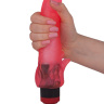 Розовый гелевый вибратор с клиторальными лепестками - 18,5 см. купить в секс шопе