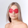 Красная кожаная маска на глаза для эротических игр купить в секс шопе
