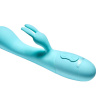 Голубой вибратор Naya с клиторальным отростком - 18,3 см. купить в секс шопе