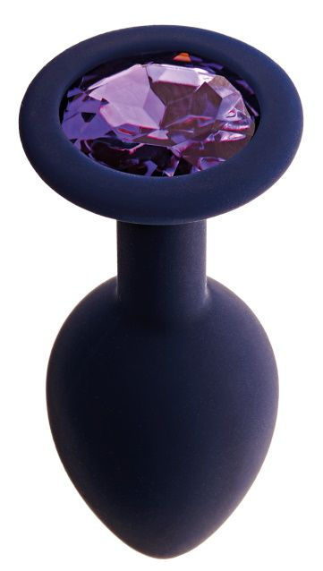 Черничная анальная пробка с фиолетовым кристаллом Gamma M - 8,1 см. купить в секс шопе
