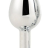 Серебристая анальная втулка с прозрачным кристаллом - 7,1 см. купить в секс шопе