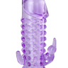 Закрытая фиолетовая насадка с 2 отростками - 13 см. купить в секс шопе
