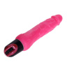 Ярко-розовый вибратор-реалистик с колёсиком - 24 см. купить в секс шопе