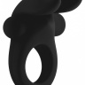 Черное эрекционное виброкольцо Bunny Silicone Cockring With Stimulating Ears купить в секс шопе