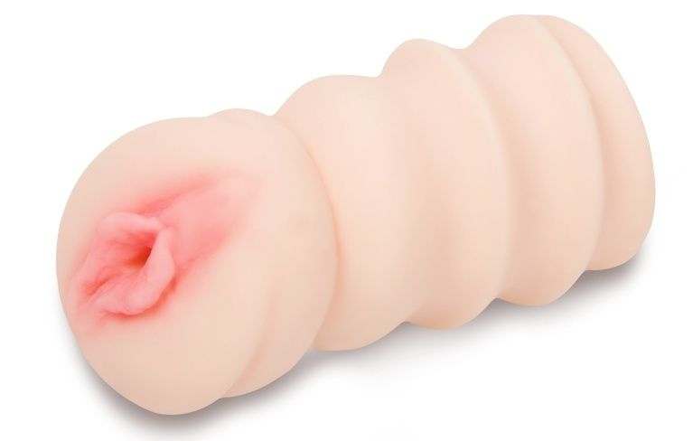 Телесный реалистичный рельефный мастурбатор-вагина купить в секс шопе