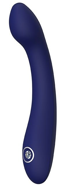 Синий изогнутый вибромассажер HYBRIS - 21 см. купить в секс шопе