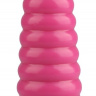 Розовая рельефная коническая анальная втулка - 22,5 см. купить в секс шопе