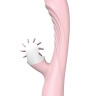 Розовый вибратор с клиторальным стимулятором-вертушкой LICKING SENSATION купить в секс шопе