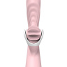Розовый вибратор с клиторальным стимулятором-вертушкой LICKING SENSATION купить в секс шопе