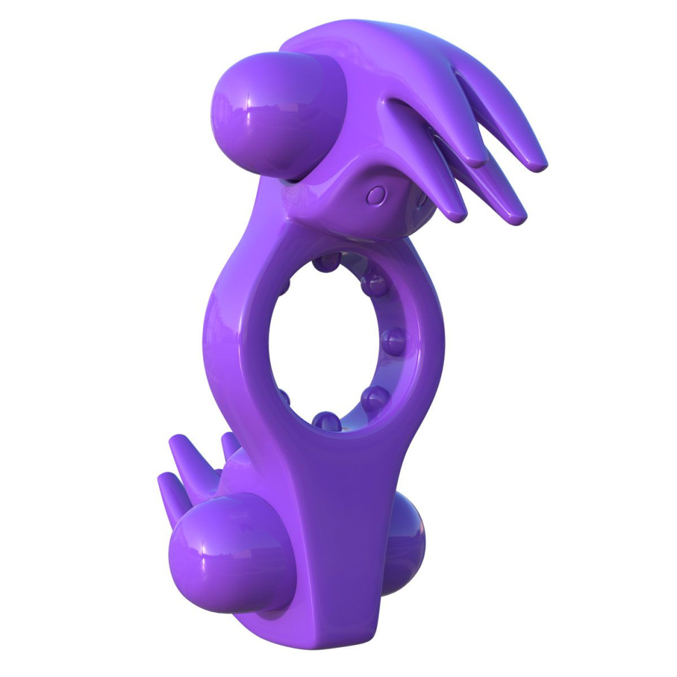 Фиолетовое эрекционное кольцо с вибрацией Wonderful Wabbit купить в секс шопе