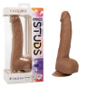 Коричневый фаллоимитатор Silicone Studs 8  - 25,5 см. купить в секс шопе