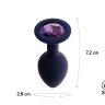 Черничная анальная пробка с фиолетовым кристаллом Gamma S - 7,2 см. купить в секс шопе