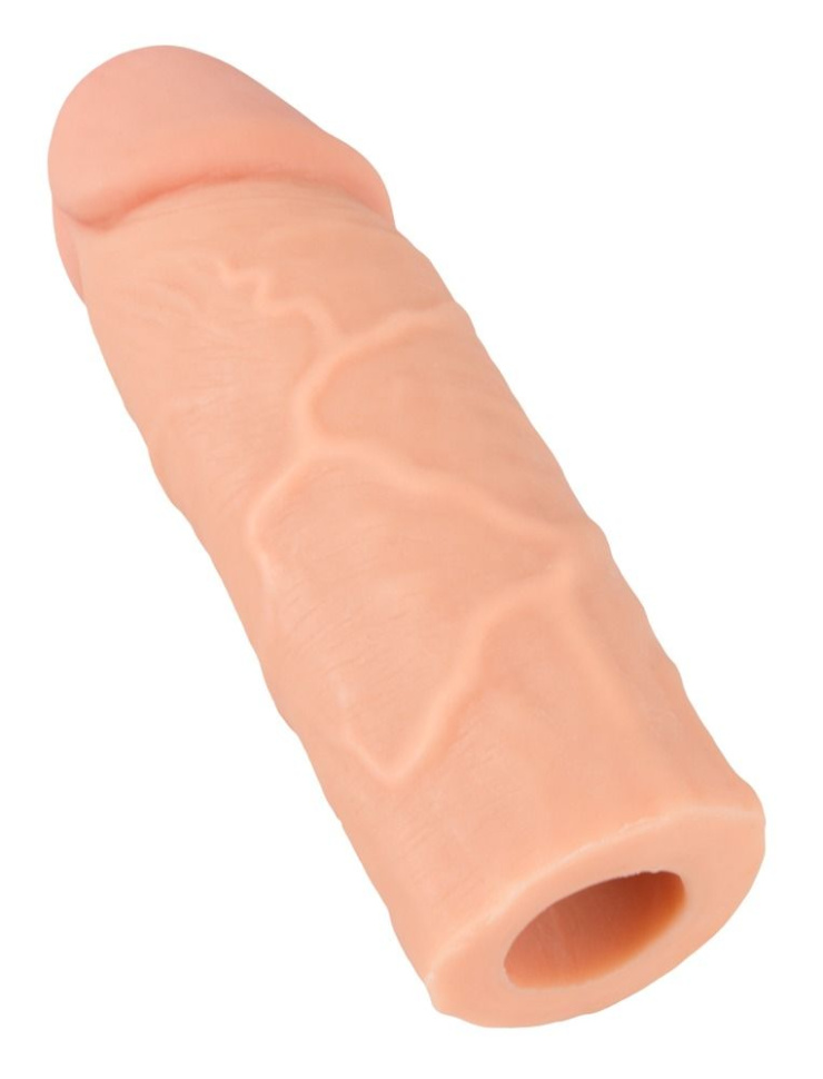 Телесная насадка-реалистик Extension Sleeve - 15,5 см. купить в секс шопе