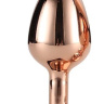Золотистая анальная втулка с кристаллом-сердечком розового цвета - 7,1 см. купить в секс шопе