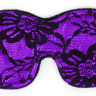 Фиолетовая маска на глаза с черным кружевом купить в секс шопе