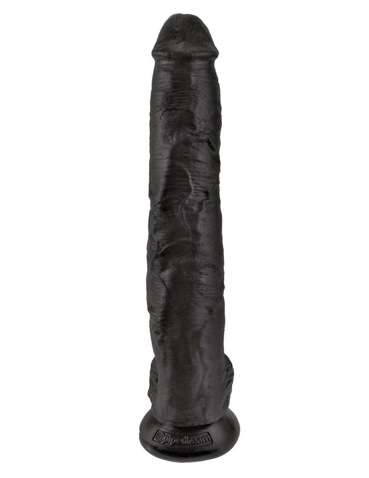 Чёрный фаллоимитатор-гигант 14  Cock with Balls - 37,5 см. купить в секс шопе