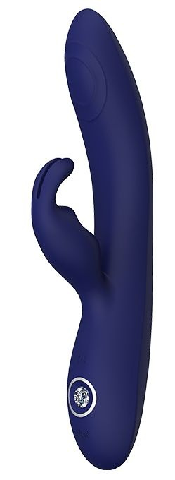 Синий вибромассажер-кролик THEMIS - 22 см. купить в секс шопе