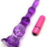 Фиолетовый анальный конус с вибропулькой - 17 см. купить в секс шопе