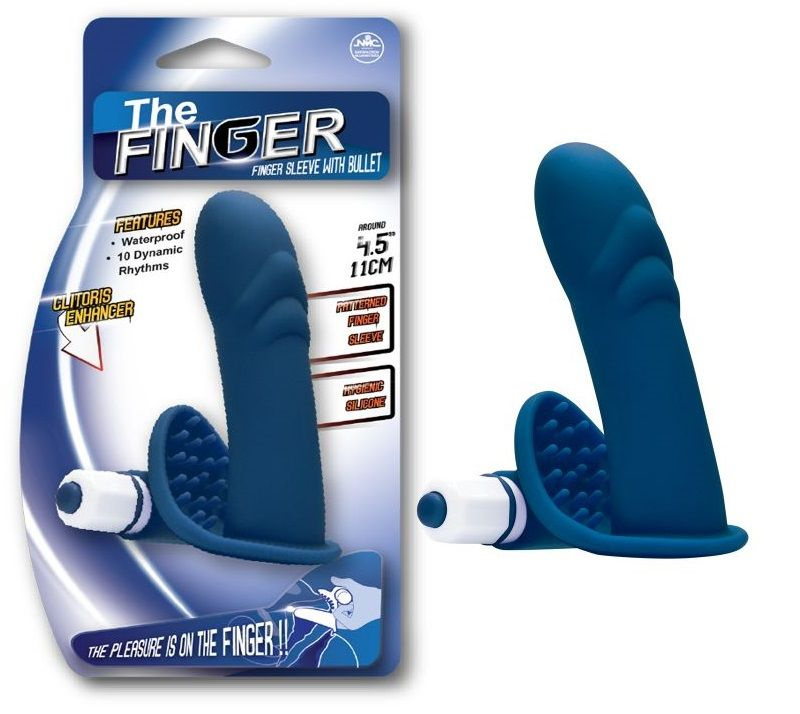 Синяя вибронасадка на палец купить в секс шопе