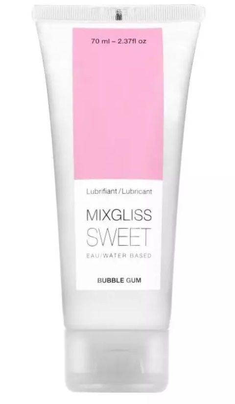 Смазка на водной основе Mixgliss Sweet с ароматом бабл-гам - 70 мл. купить в секс шопе