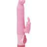 Розовый вибромассажёр с клиторальным зайчиком - 16,5 см. купить в секс шопе