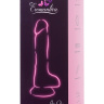 Прозрачно-розовый, светящийся в темноте фаллоимитатор  Не-Он  - 20 см. купить в секс шопе