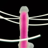 Прозрачно-розовый, светящийся в темноте фаллоимитатор  Не-Он  - 20 см. купить в секс шопе