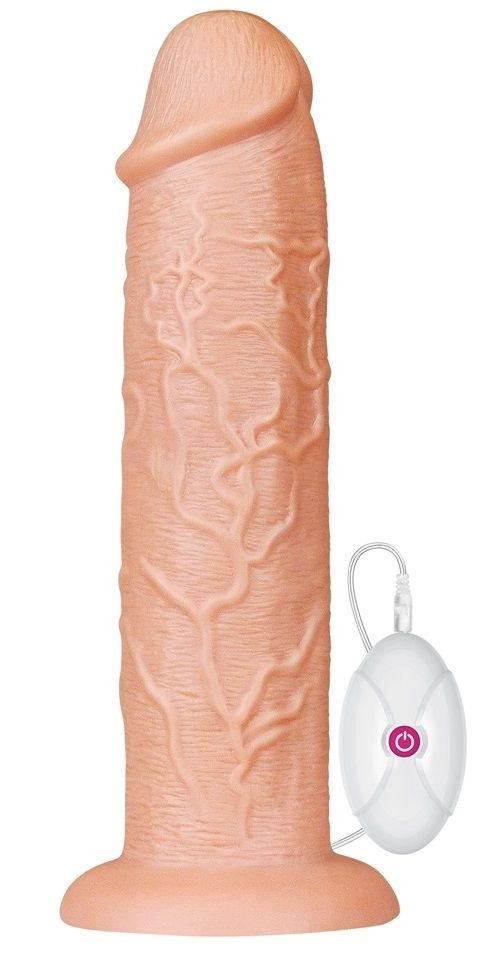 Телесный вибратор-гигант 11 Inch Realistic Long Vibrating Dildo - 28 см. купить в секс шопе
