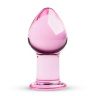 Розовая стеклянная пробка Glass Buttplug No.27 - 8,5 см. купить в секс шопе