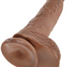 Фаллоимитатор-мулат с мошонкой 10  Cock with Balls на присоске - 25,4 см. купить в секс шопе