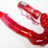 Безремневой вагинальный страпон с вибратором Bend Over Boyfriend Red - 21 см. купить в секс шопе
